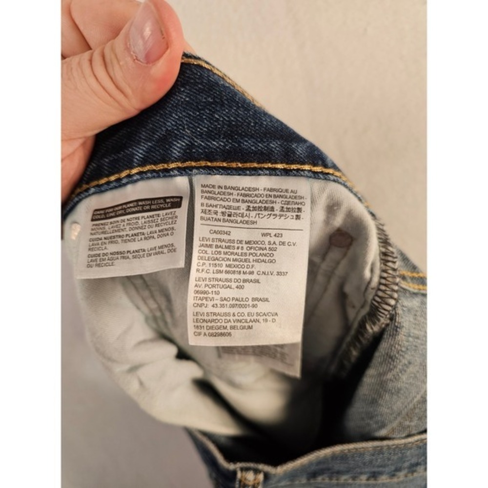 Levi's 514 Straight Fit Jeans - Mens Size 42x30 Blue Denim Classic Style #1614 - Picture 8 of 9